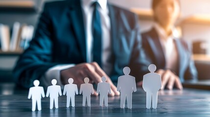 Talent acquisition and selection process, with a focus on hiring a new employee for a job opportunity, showcasing HR candidate recruitment activities