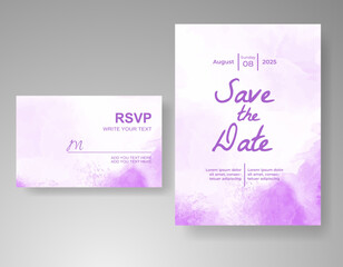 Wedding invitation with abstract watercolor background