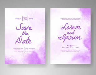 Wedding invitation with abstract watercolor background
