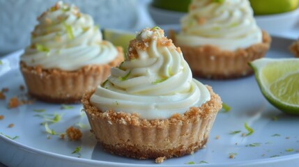 Mini Key Lime Pies. Key Lime Cupcakes with Cream Frosting
