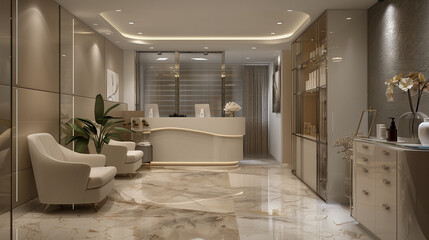 In the dermatology clinic and beauty salon for VIP clients, every detail of the interior has been carefully planned to create a unique atmosphere of relaxation and peace.