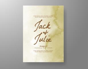 Wedding invitation with abstract watercolor background