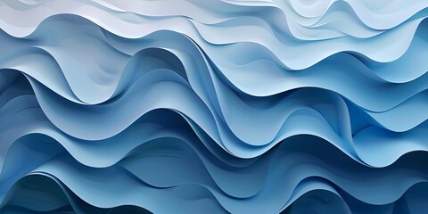 Serene Blue Wavy Paper Art Inspired Background