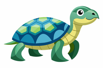 Turtle vector illustration, Isolated Turtle Silhouette