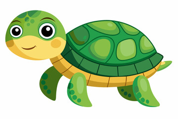 Turtle vector illustration, Isolated Turtle Silhouette