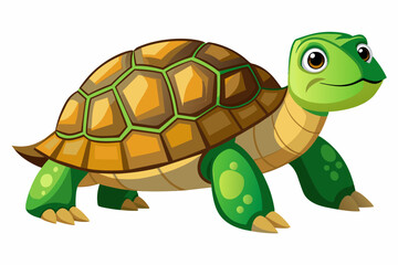 Turtle vector illustration, Isolated Turtle Silhouette