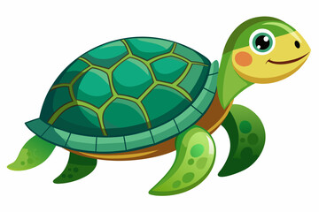 Turtle vector illustration, Isolated Turtle Silhouette