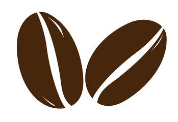 Coffee beans isolated on white background. Vector illustration