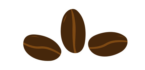 Coffee beans isolated on white background. Vector illustration
