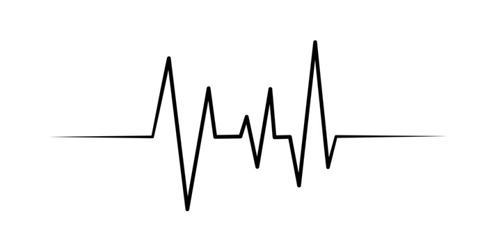 Heartbeat line on white background. Pulse Rate. Vector illustration