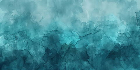 Obraz premium A serene and calming abstract aqua and teal watercolor texture, showcasing fluid brushstrokes and organic patterns, creating a soothing and visually appealing background..