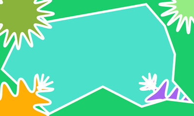 Colorful Vector playground with cute element shape on blue pastel background. Template for advertising kids brochure. Kindergarten, school children summer, spring vacation. book cover or website
