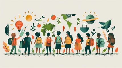 Fototapeta premium Illustration of the World of Education