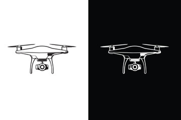 Vector drone icon black white design. Vector drone icon symbol design drone icon or logo