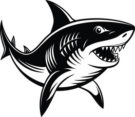 shark cartoon isolated on white background