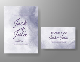 Wedding invitation with abstract watercolor background