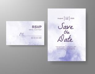 Wedding invitation with abstract watercolor background