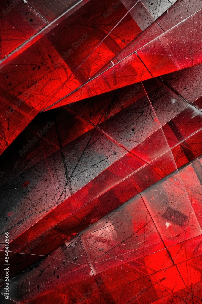 Wall mural a red and black abstract design with a black and red stripe