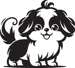 A cut dog  silhouette vector art illustration