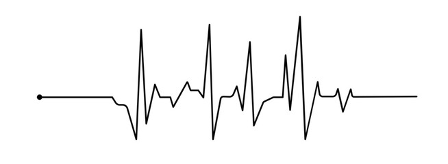 Heartbeat line on white background. Pulse Rate. Heart line icon. Vector illustration