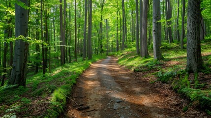 Obraz premium Lush and Cool Deciduous Forest
