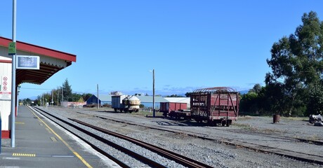 Fototapeta premium Railway carriages in the sidings at Carterton