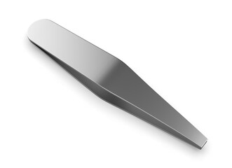 Blank pointed tweezers stainless steel template 3d illustration.