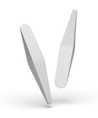 Blank pointed tweezers stainless steel template 3d illustration.