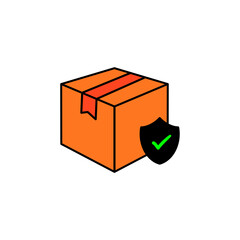 Safe packaging icon for your website, logo, app, UI, product print. Safe packaging concept flat eps vector illustration icon. Editable stroke icon