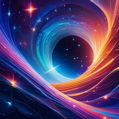 Obraz premium concept art of a wormhole in space, with a nebula and stars, swirling colors