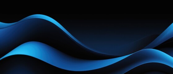 Obraz premium abstract blue black flowing background illustration