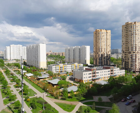 The microdistrict of Mytishchi. Moscow region, Russia.