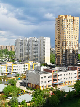 The microdistrict of Mytishchi. Moscow region, Russia.