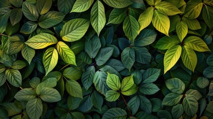 Detailed photograph of a background of leaves