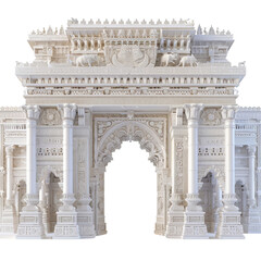 Fototapeta premium Watercolor illustration of a white marble archway with intricate designs