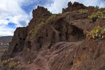 Cave at Cueva Cuatro Puertas on Gran Canaria,Canary Islands,Spain,Europe
