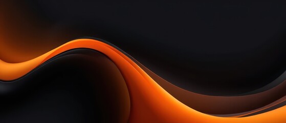 abstract orange black flowing background illustration
