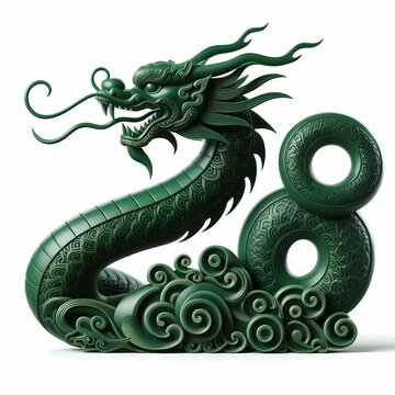 3d Green wooden snake, symbol of chinese 2025 new year. Celebrating 2025.	