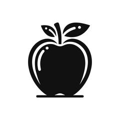 Minimalist Apple Vector in Elegant Silhouette.