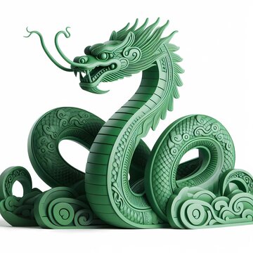 3d Green wooden snake, symbol of 2025 new year according to the Chinese calendar with the numbers 2025. Celebrating 2025.	