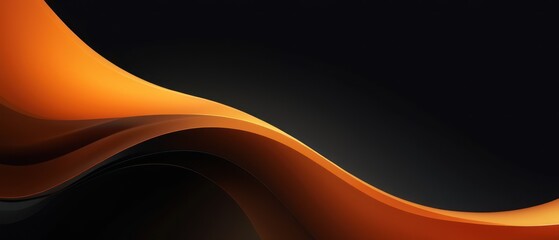 abstract orange black flowing background illustration