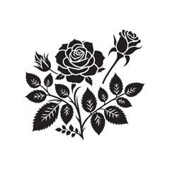 Rose silhouette vector illustration