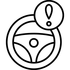 Sterring Wheel Alert Icon © Iconise