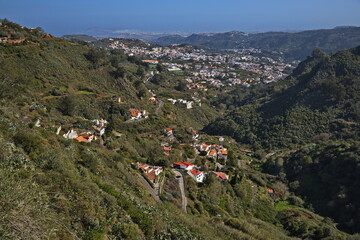 Fototapeta premium View from Balcon de Zamora auf Teror on Gran Canaria,Canary Islands,Spain,Europe 