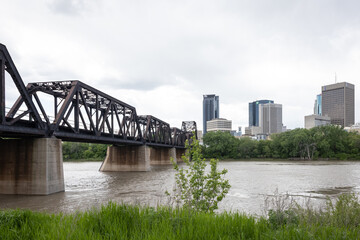 Downtown Winnipeg as seen from a park in St. Boniface