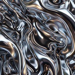 Luxurious Flowing Silver Liquid Metal Artistic Background