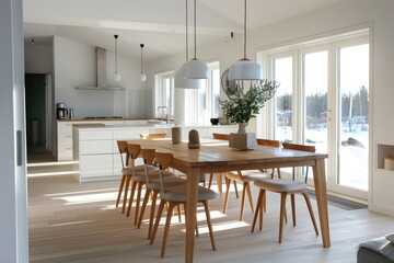 Fototapeta premium dining table, home interior design of modern