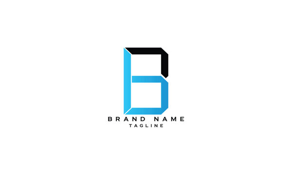 6B, B6, BB, Abstract initial monogram letter alphabet logo design