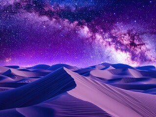 A beautiful night sky with a purple hue and a large amount of stars