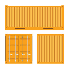 illustration of yellow cargo containers in vector form.